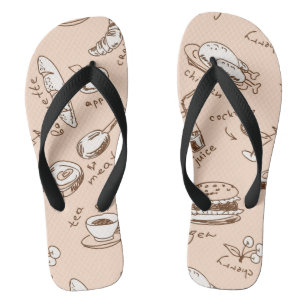 Muster mit Lebensmitteln Flip Flops