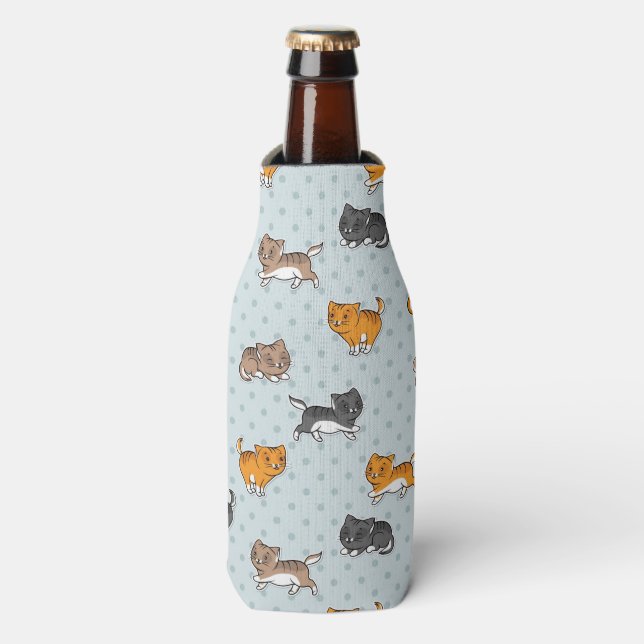 Muster mit lustigen Katzen Flaschenkühler (Flaschenvorderseite)