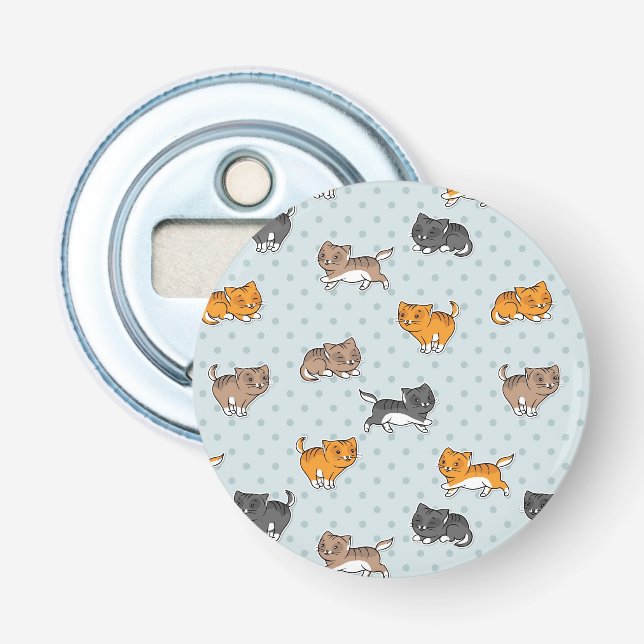 Muster mit lustigen Katzen Flaschenöffner (Vorderseite)