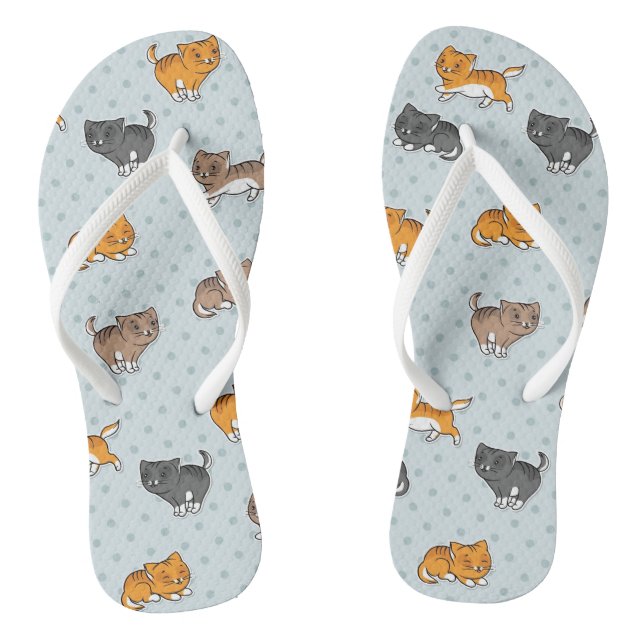 Muster mit lustigen Katzen Flip Flops (Fußbett)