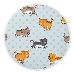 Muster mit lustigen Katzen Keramikknauf