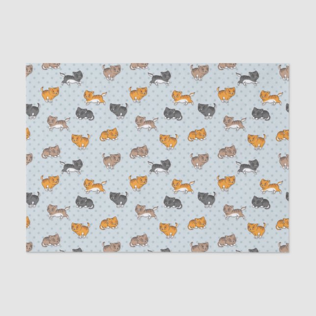 Muster mit lustigen Katzen Seidenpapier (Vorderseite)