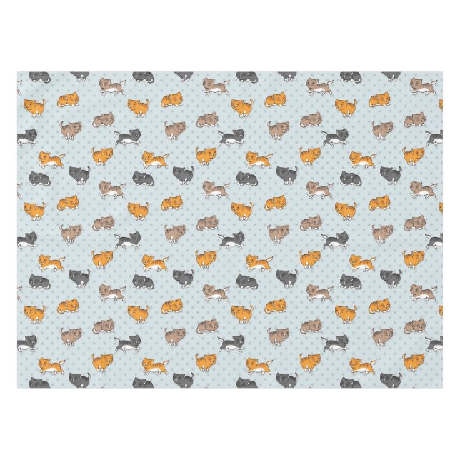 Muster mit lustigen Katzen Tischdecke (Vorderseite (Horizontal))