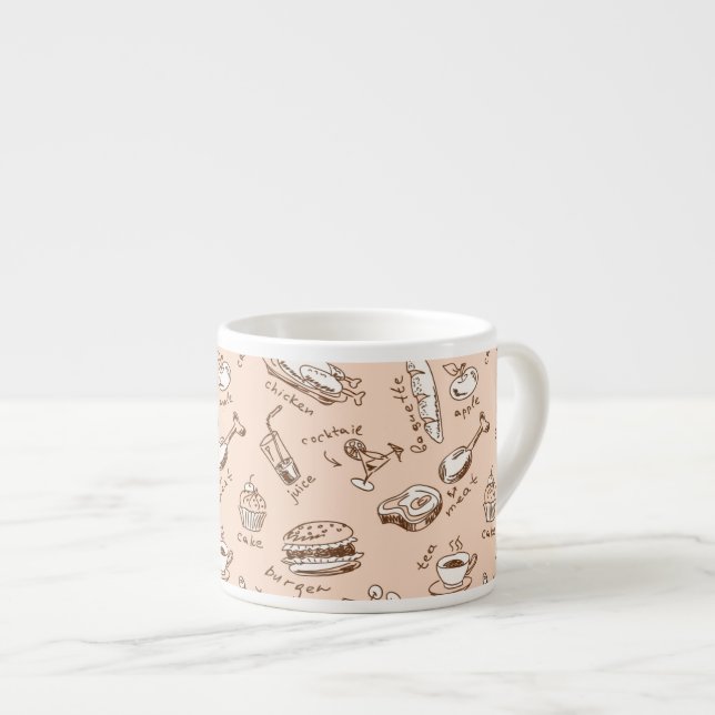 Muster mit Nahrung Espressotasse (Vorderseite Rechts)