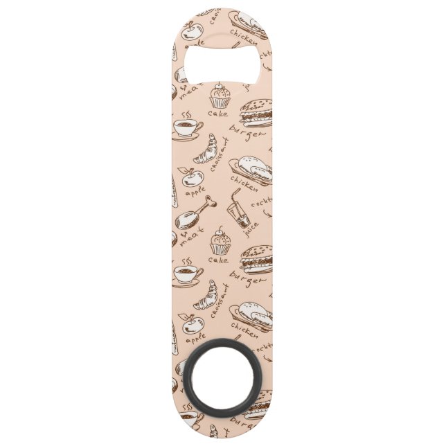 Muster mit Nahrung Speed Flaschenöffner (Vorderseite)