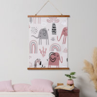 Muster mit niedlichen Elefanten und Giraffen