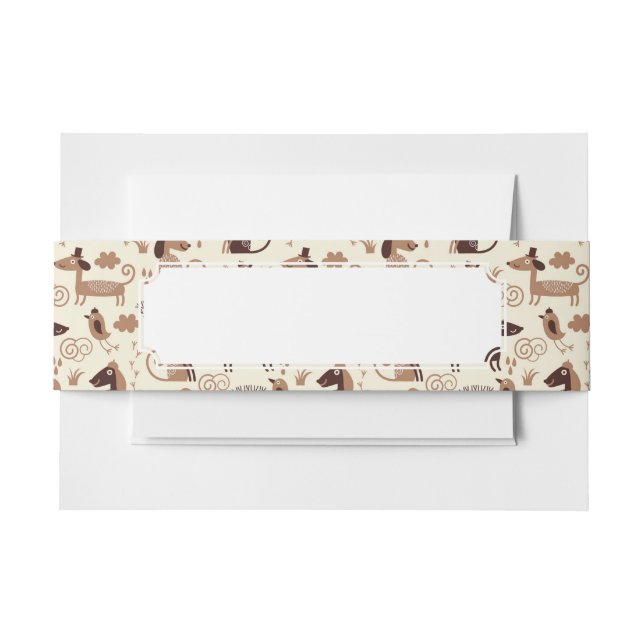 Muster mit niedlichen Hunden Einladungsbanderole (Vorderseite Beispiel)