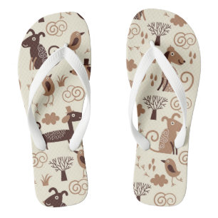 Muster mit niedlichen Hunden Flip Flops