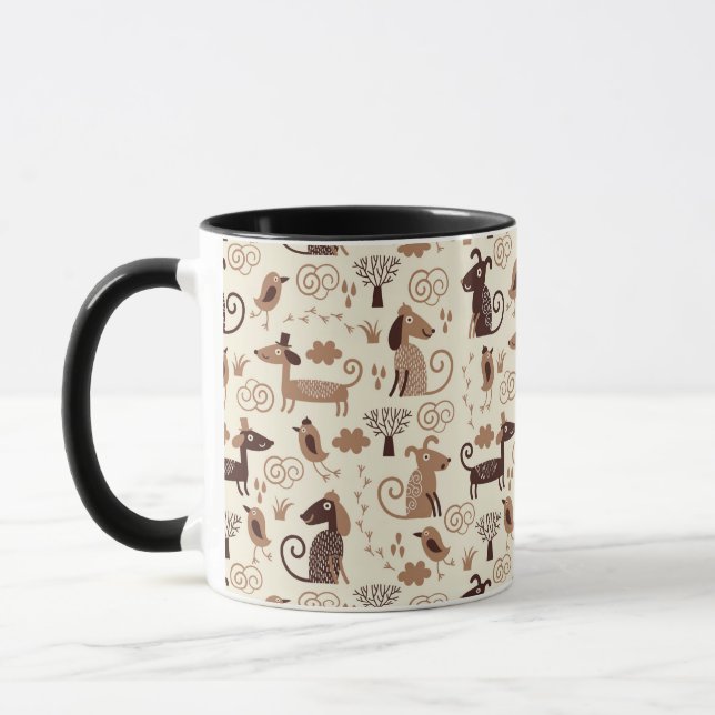 Muster mit niedlichen Hunden Tasse (Links)