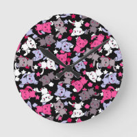 Muster mit niedlichen Kawaii-Doodle-Katzen 3