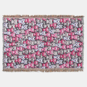 Muster mit niedlichen kawaii Gekritzelkatzen 2 Decke