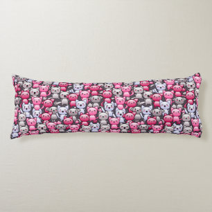 Muster mit niedlichen kawaii Gekritzelkatzen 2 Seitenschläferkissen