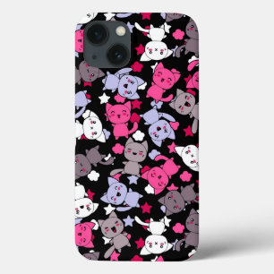 Muster mit niedlichen kawaii Gekritzelkatzen 3 Case-Mate iPhone Hülle