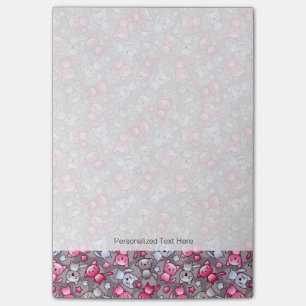 Muster mit niedlichen kawaii Gekritzelkatzen Post-it Klebezettel