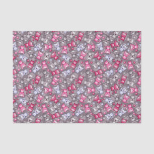Muster mit niedlichen kawaii Gekritzelkatzen Seidenpapier
