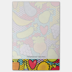 Muster mit Obst und Gemüse Post-it Klebezettel