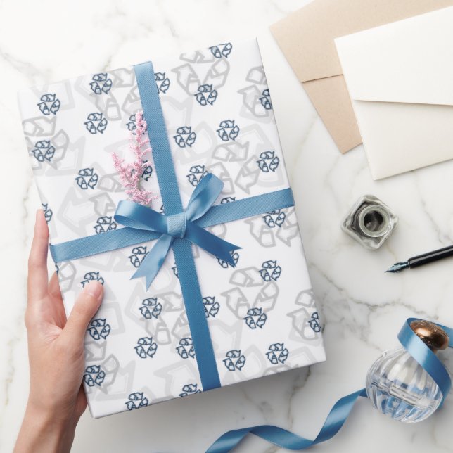 Muster mit Öko auf weißem Hintergrund Geschenkpapier (Schenken)