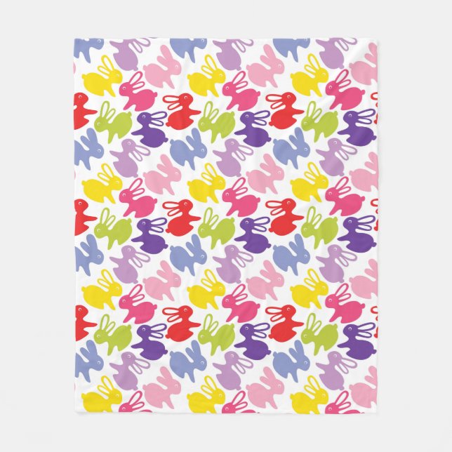 Muster mit Ostern-Kaninchen Fleecedecke (Vorderseite)