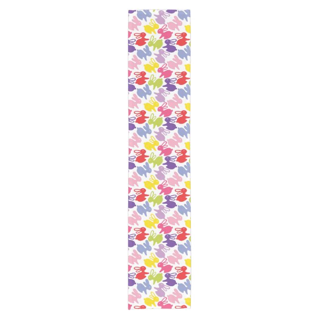 Muster mit Ostern-Kaninchen Kurzer Tischläufer (Vorderseite)