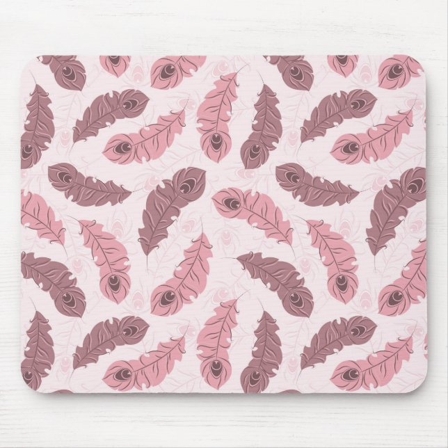 Muster mit Pfauenfedern Mousepad (Vorne)