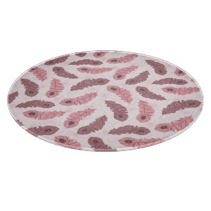 Muster mit Pfauenfedern Schneidebrett