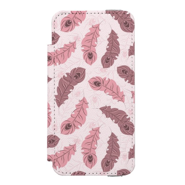Muster mit Pfaufedern Incipio iPhone Geldbeutel-Hülle (Folio Vorderseite)