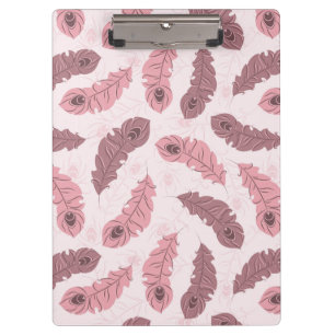 Muster mit Pfaufedern Klemmbrett