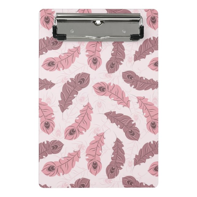 Muster mit Pfaufedern Mini Klemmbrett (Vorderseite)