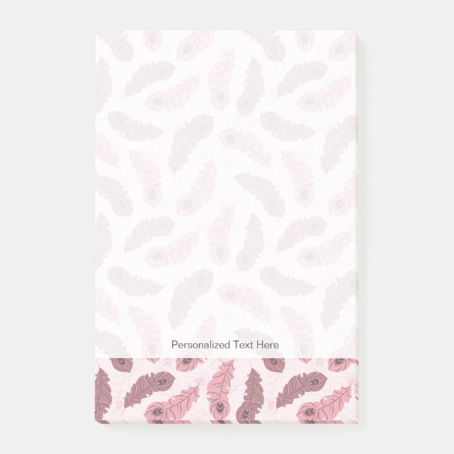 Muster mit Pfaufedern Post-it Klebezettel (Vorderseite)