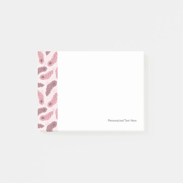 Muster mit Pfaufedern Post-it Klebezettel (Vorderseite)