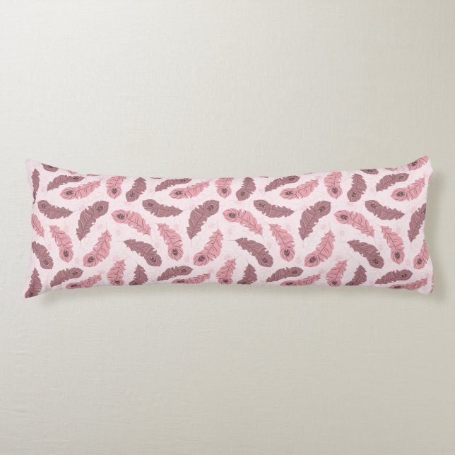 Muster mit Pfaufedern Seitenschläferkissen (Vorderseite)