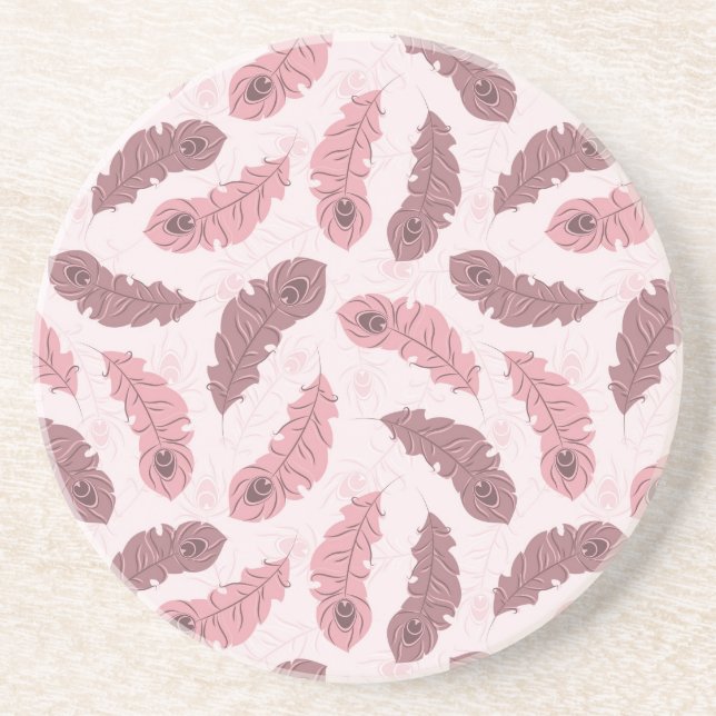 Muster mit Pfaufedern Untersetzer (Vorne)