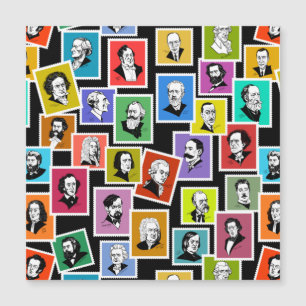 Muster mit Porträts der beststen Komponisten Magnetkarte