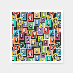 Muster mit Porträts der beststen Komponisten Serviette