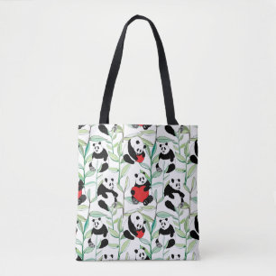 Muster mit reizenden Pandas mit Herzen