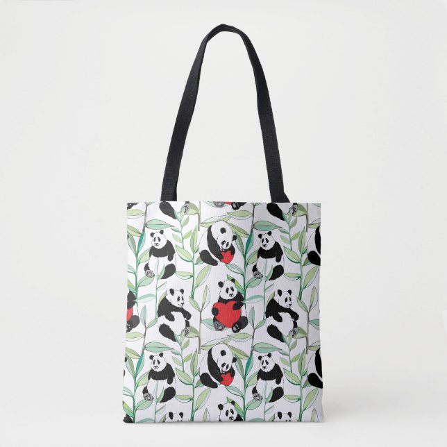 Muster mit reizenden Pandas mit Herzen (Vorderseite)