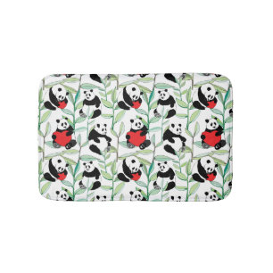 Muster mit reizenden Pandas mit Herzen Badematte
