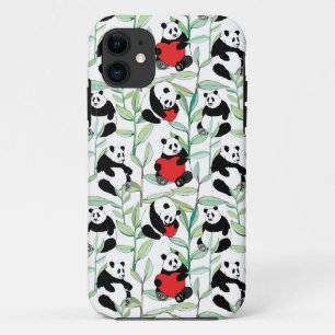 Muster mit reizenden Pandas mit Herzen Case-Mate iPhone Hülle