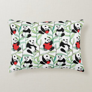 Muster mit reizenden Pandas mit Herzen Zierkissen
