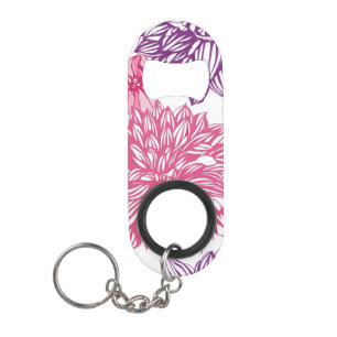 Muster mit rosa Astern und Dahlie Mini Flaschenöffner