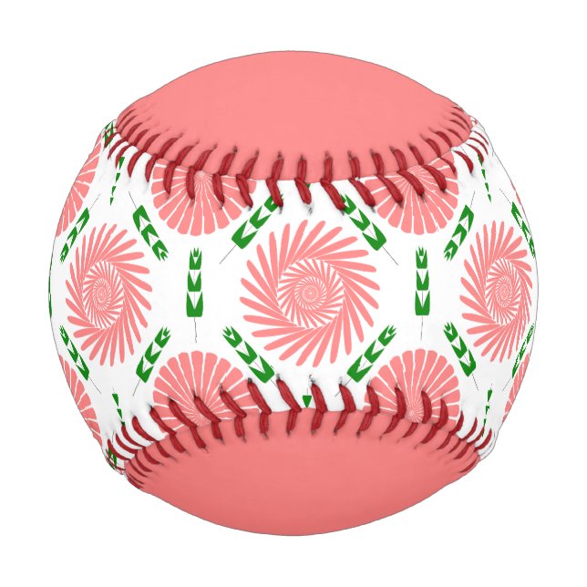Muster mit rosa Blume Baseball (Vorderseite)