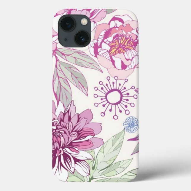 Muster mit rosa Blume Case-Mate iPhone Hülle (Rückseite)