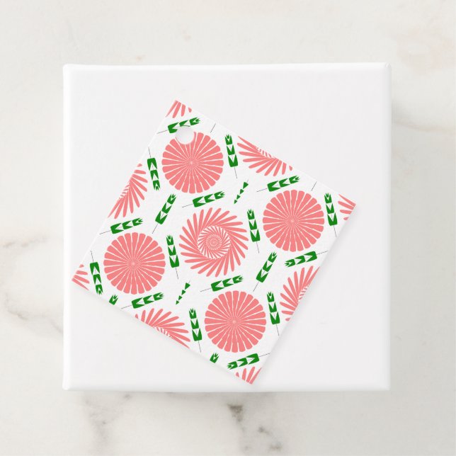 Muster mit rosa Blume Geschenkanhänger (Beispiel)