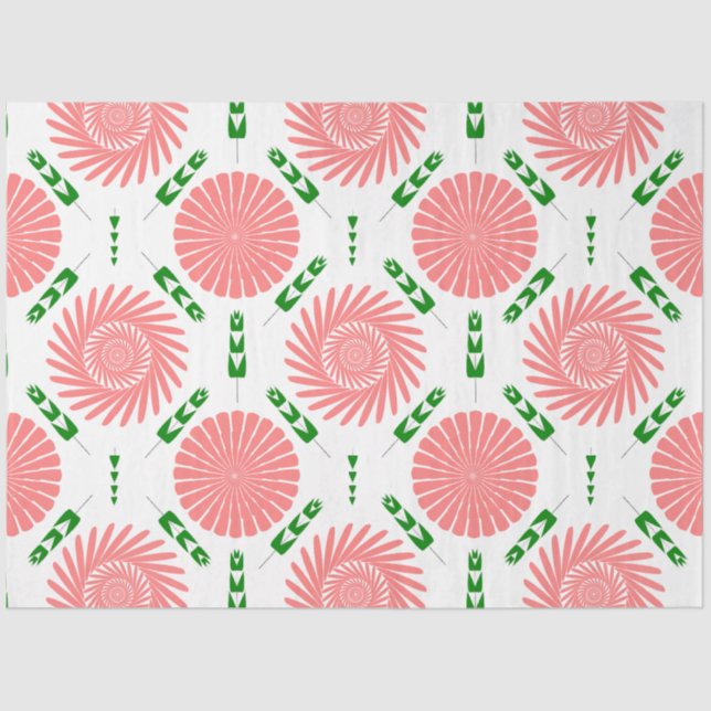 Muster mit rosa Blume Seidenpapier (Vorderseite)