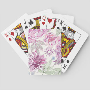 Muster mit rosa Blume Spielkarten