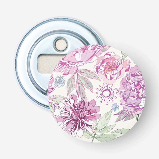 Muster mit rosa Blumen Flaschenöffner (Vorderseite)