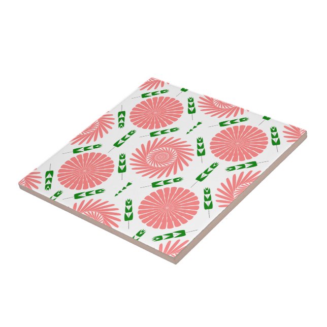 Muster mit rosa Blumen Fliese (Seite)