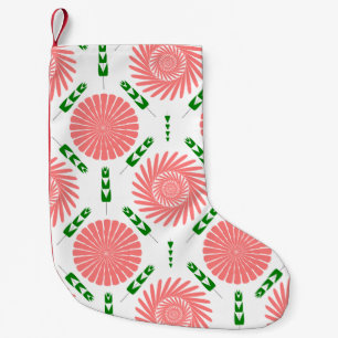 Muster mit rosa Blumen Kleiner Weihnachtsstrumpf