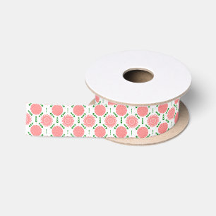 Muster mit rosa Blumen Satinband