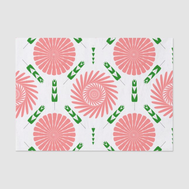 Muster mit rosa Blumen Seidenpapier (Vorderseite)